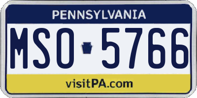 PA license plate MSO5766