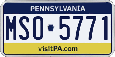 PA license plate MSO5771