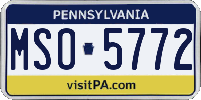 PA license plate MSO5772