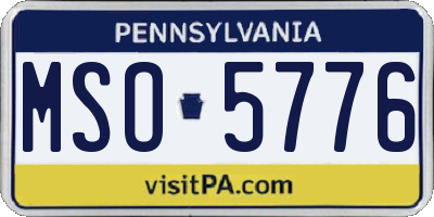PA license plate MSO5776