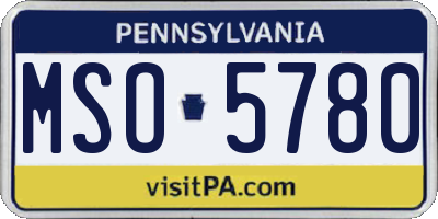 PA license plate MSO5780