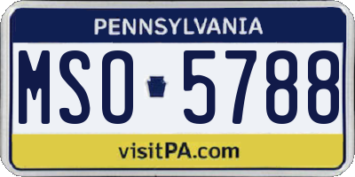 PA license plate MSO5788