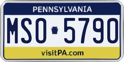 PA license plate MSO5790