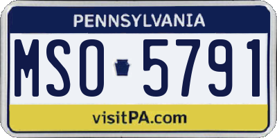 PA license plate MSO5791