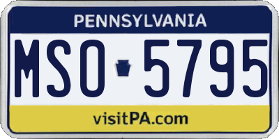 PA license plate MSO5795