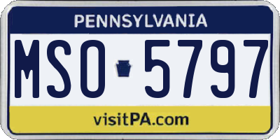 PA license plate MSO5797