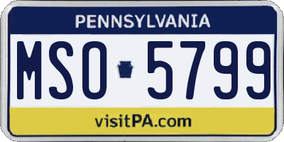 PA license plate MSO5799