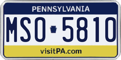 PA license plate MSO5810