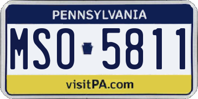 PA license plate MSO5811