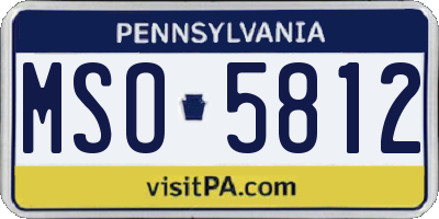 PA license plate MSO5812
