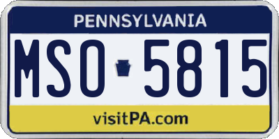 PA license plate MSO5815