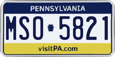 PA license plate MSO5821
