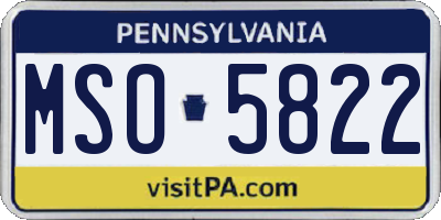 PA license plate MSO5822
