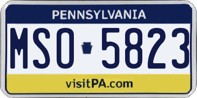 PA license plate MSO5823