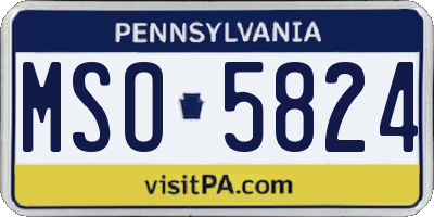 PA license plate MSO5824