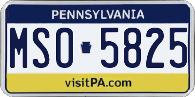 PA license plate MSO5825