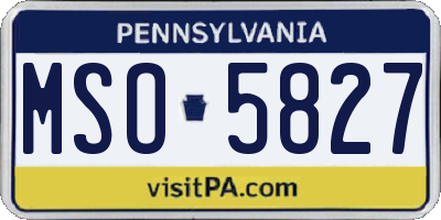 PA license plate MSO5827