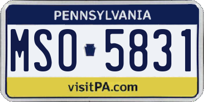 PA license plate MSO5831