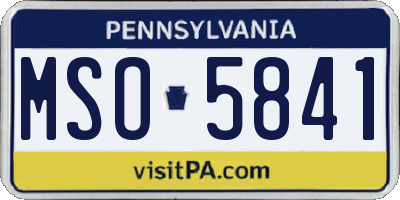 PA license plate MSO5841