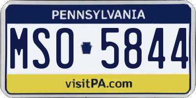 PA license plate MSO5844