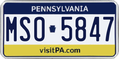 PA license plate MSO5847