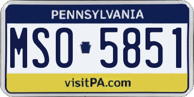 PA license plate MSO5851
