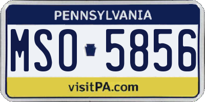 PA license plate MSO5856