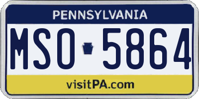 PA license plate MSO5864