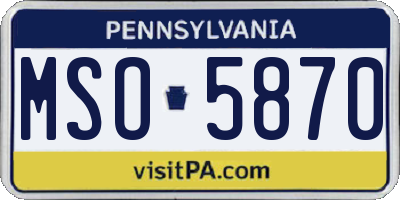 PA license plate MSO5870