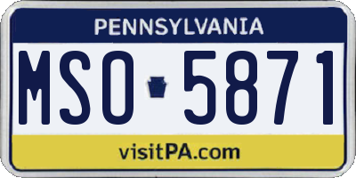 PA license plate MSO5871