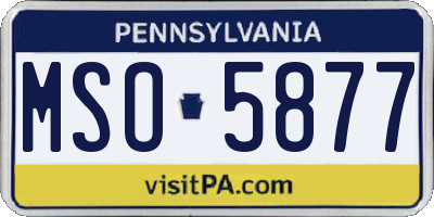PA license plate MSO5877
