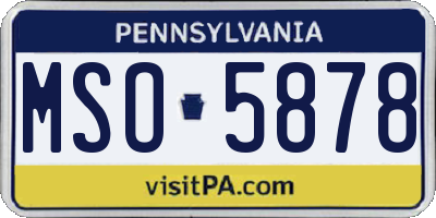 PA license plate MSO5878