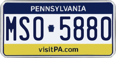 PA license plate MSO5880