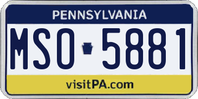 PA license plate MSO5881