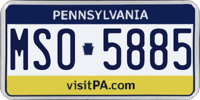 PA license plate MSO5885