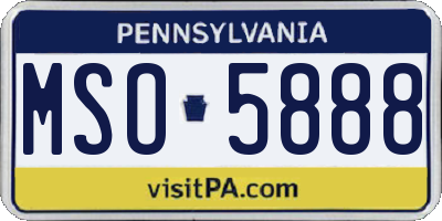 PA license plate MSO5888