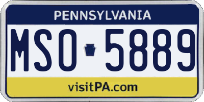 PA license plate MSO5889