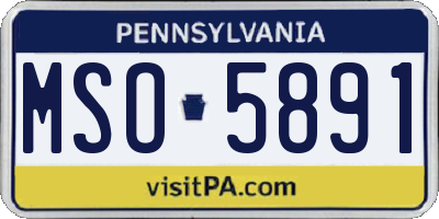 PA license plate MSO5891