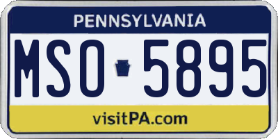PA license plate MSO5895