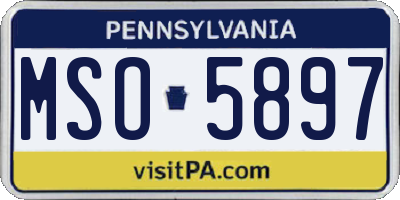 PA license plate MSO5897