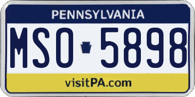 PA license plate MSO5898
