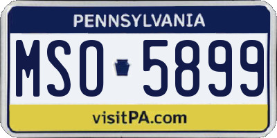 PA license plate MSO5899
