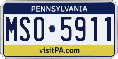 PA license plate MSO5911