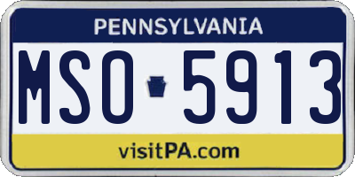 PA license plate MSO5913