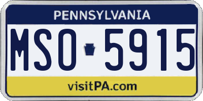 PA license plate MSO5915