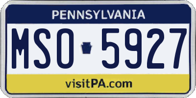 PA license plate MSO5927