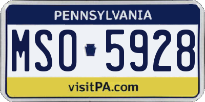 PA license plate MSO5928