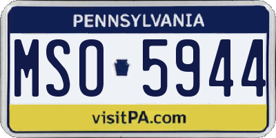 PA license plate MSO5944