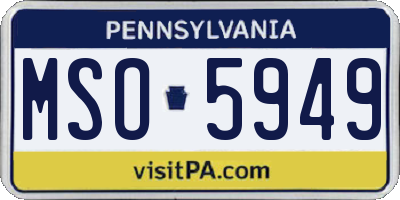 PA license plate MSO5949