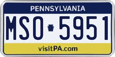 PA license plate MSO5951